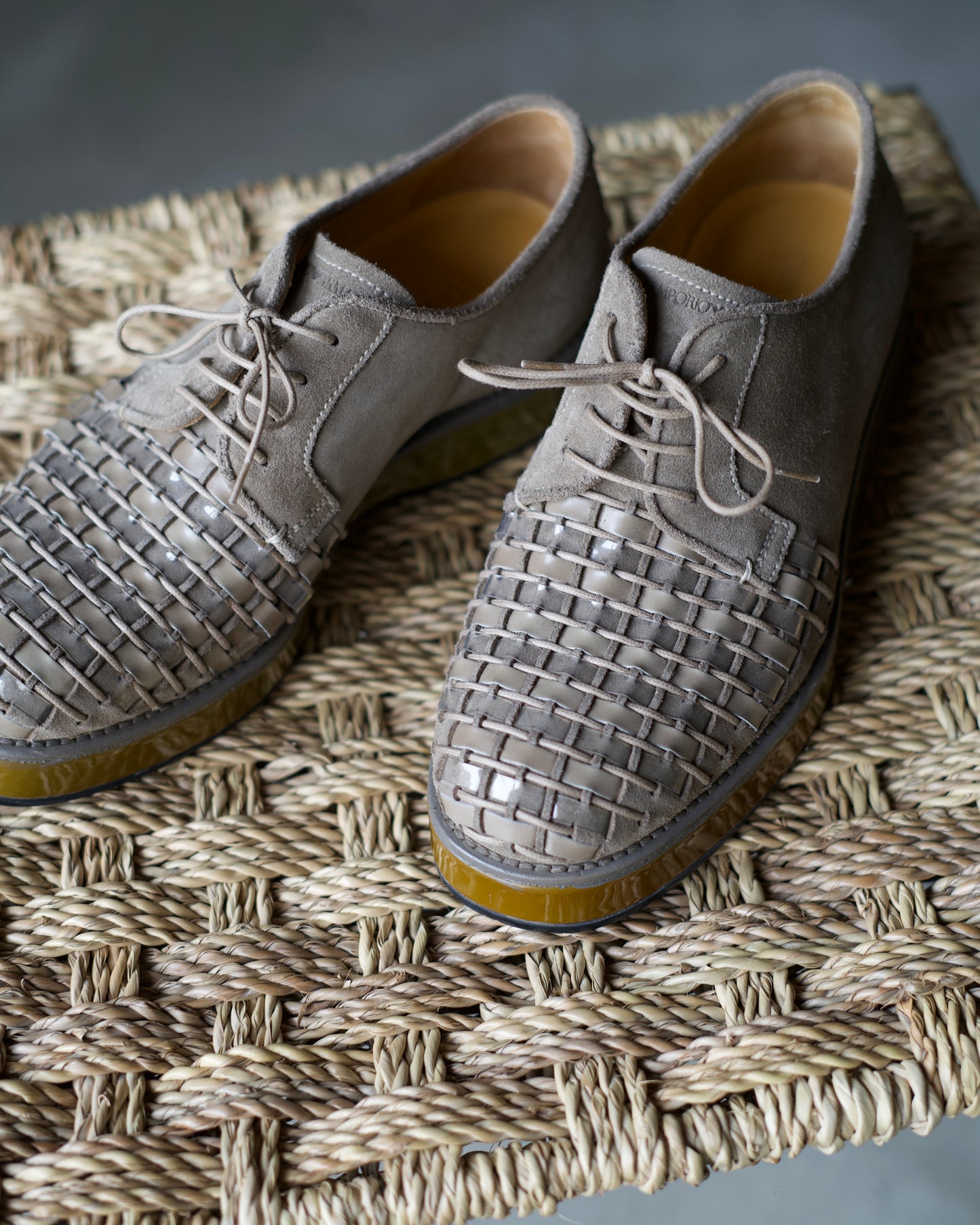 Emporio Armani Intrecciato suede leather shoes