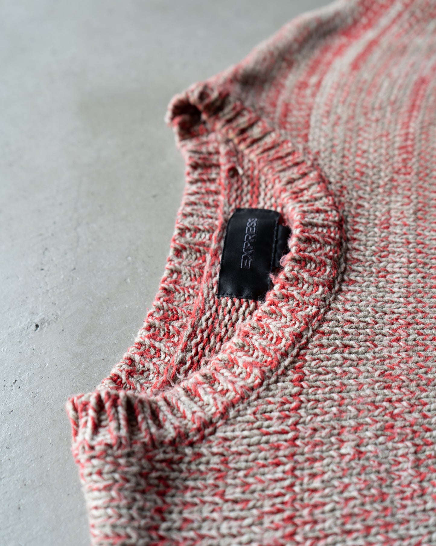 EXPRESS acrylic cotton loose silhouette border knit