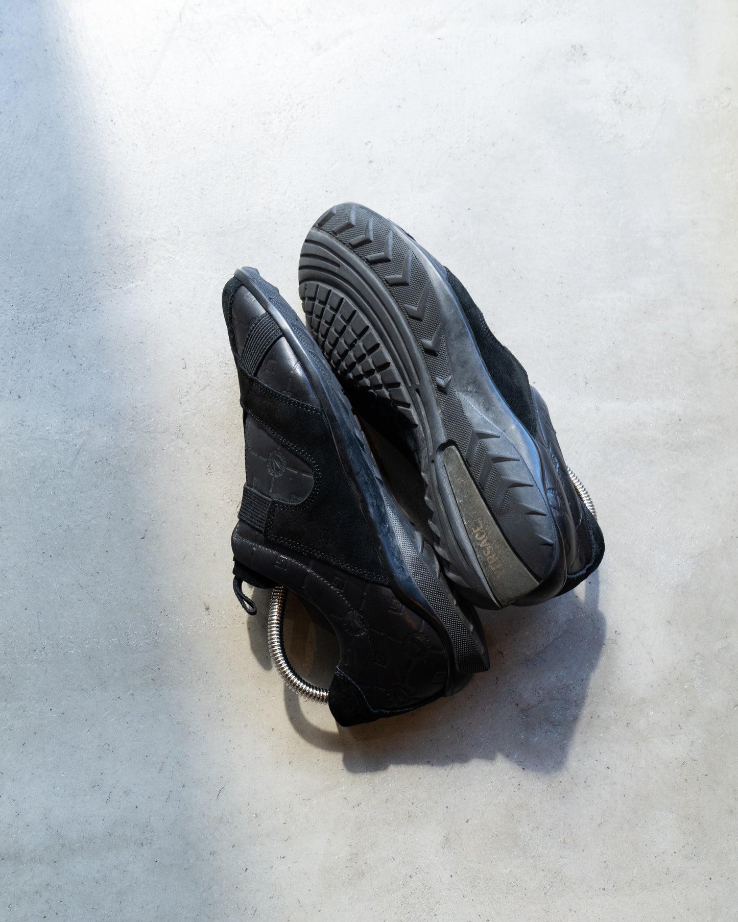 versace collection leather×suede slip on