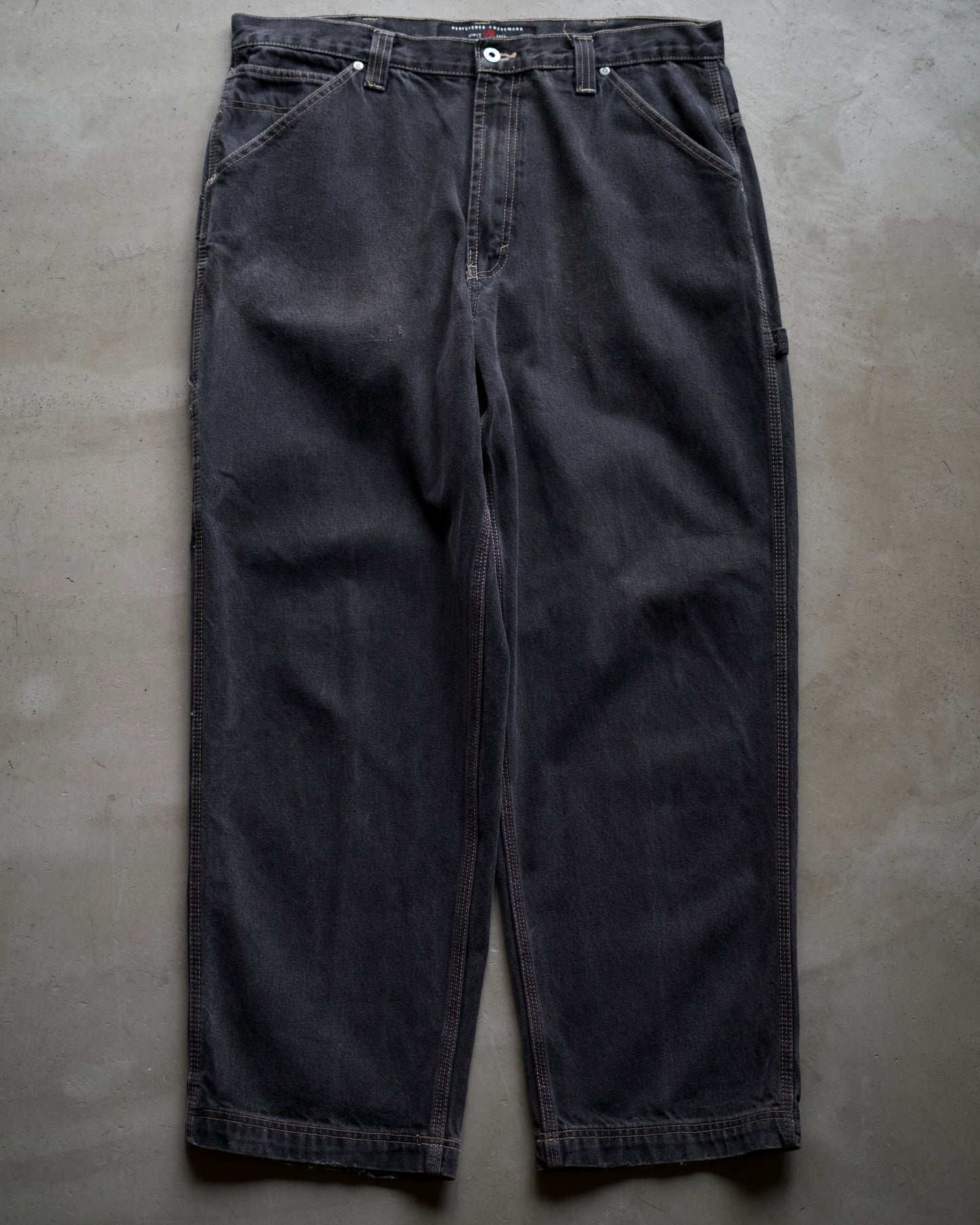 90s “MISSION BLUES”Painter Black Denim Pants