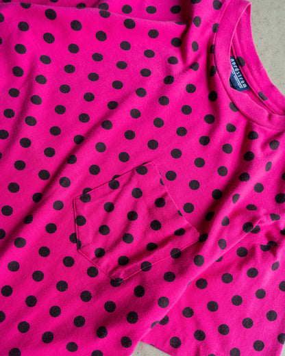 90's nordstrom dot design pocket tee