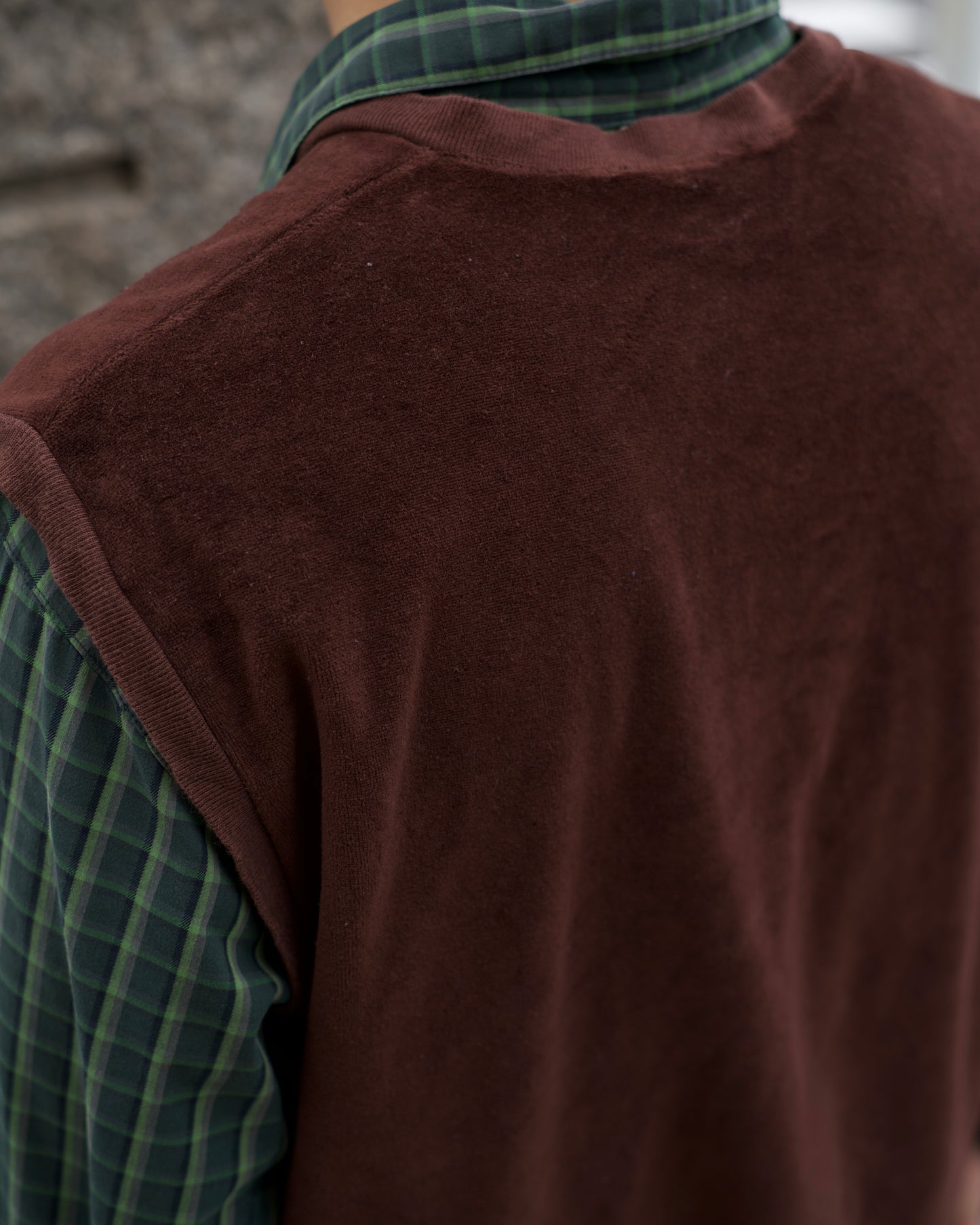 80's Richman Brothers V Neck Velour Knit