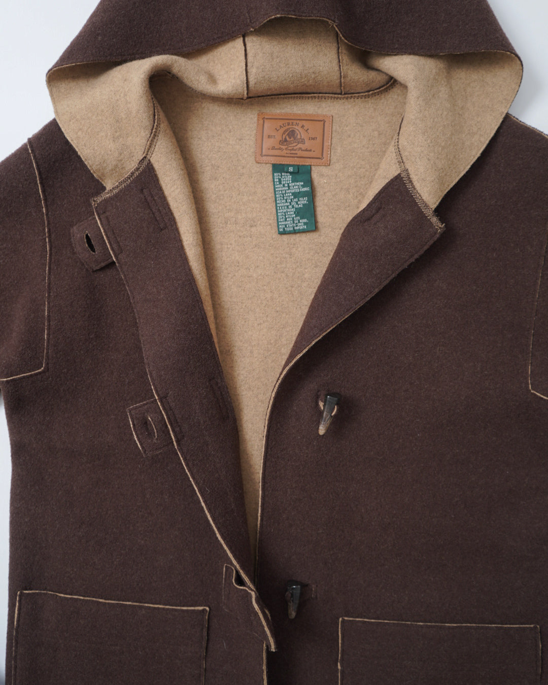 Ralph Lauren wool hooded toggle design jacket