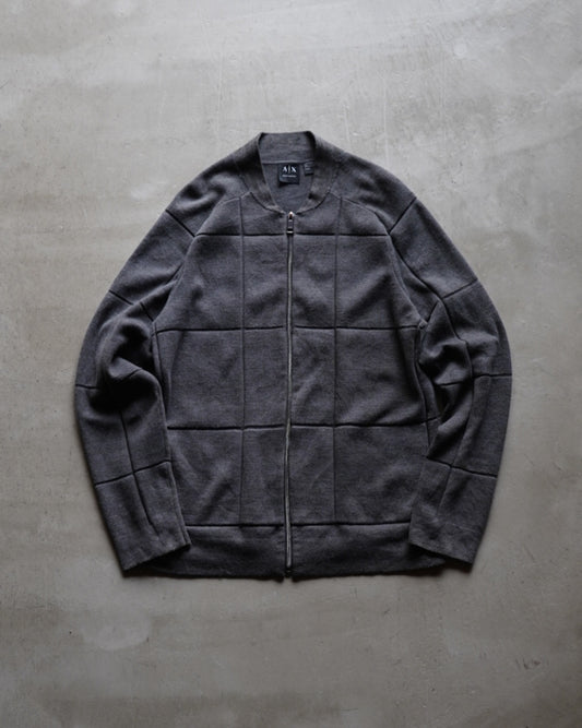 ARMANI EXCHANGE zip-up knit blouson jacket