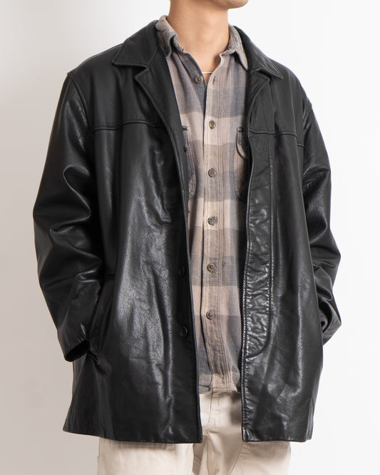 banana republic leather car coat jacket