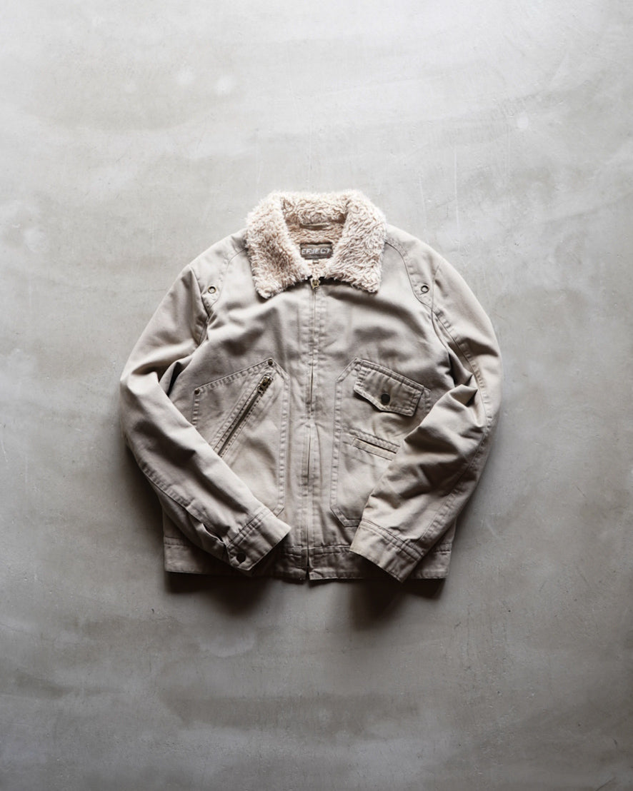 90s work cotton boa design jacket