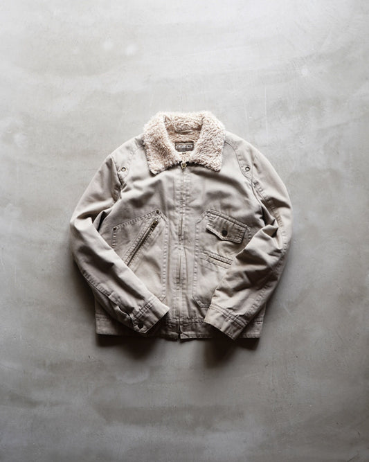 90s work cotton boa design jacket