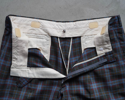 DAKS Plaid Check Pattern Wool Slacks