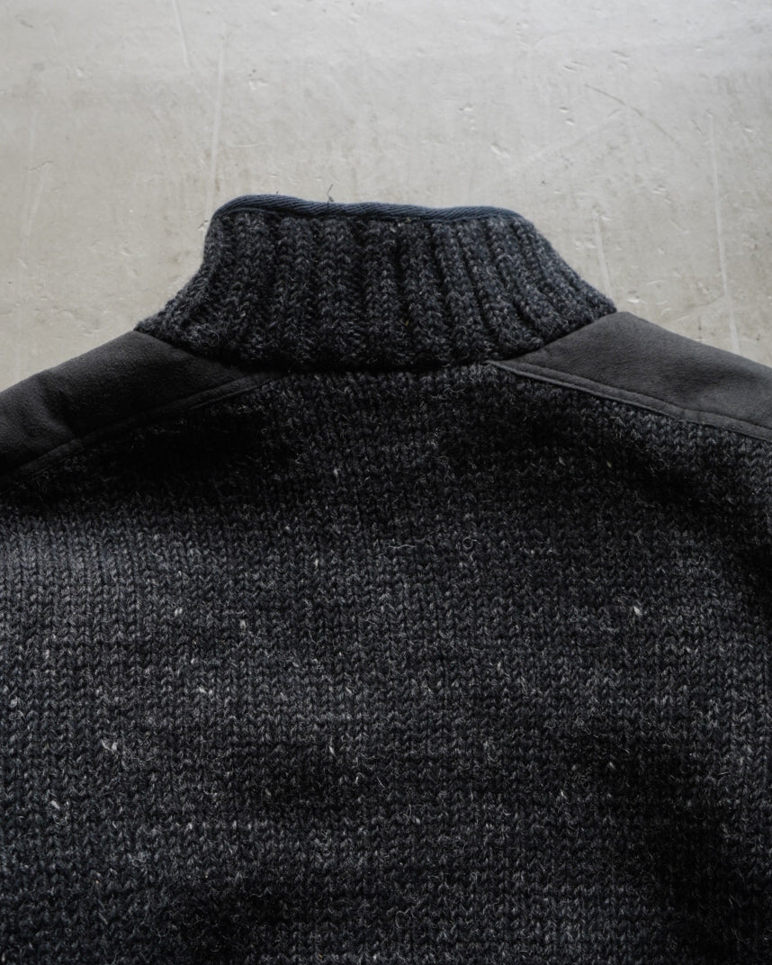 Laundromat wool knit zip-up jacket