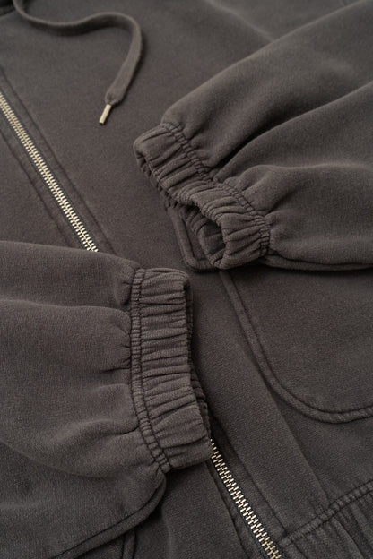 short length sweat foodie zip up