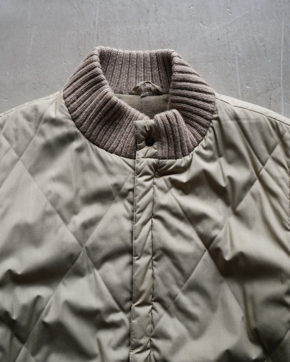 SPORTS MAN quilting switching knit rib zip jacket