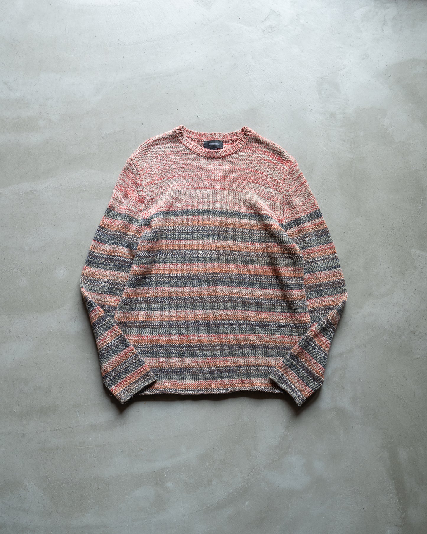 EXPRESS acrylic cotton loose silhouette border knit