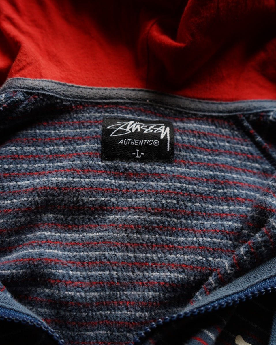stussy border double zip up foodie