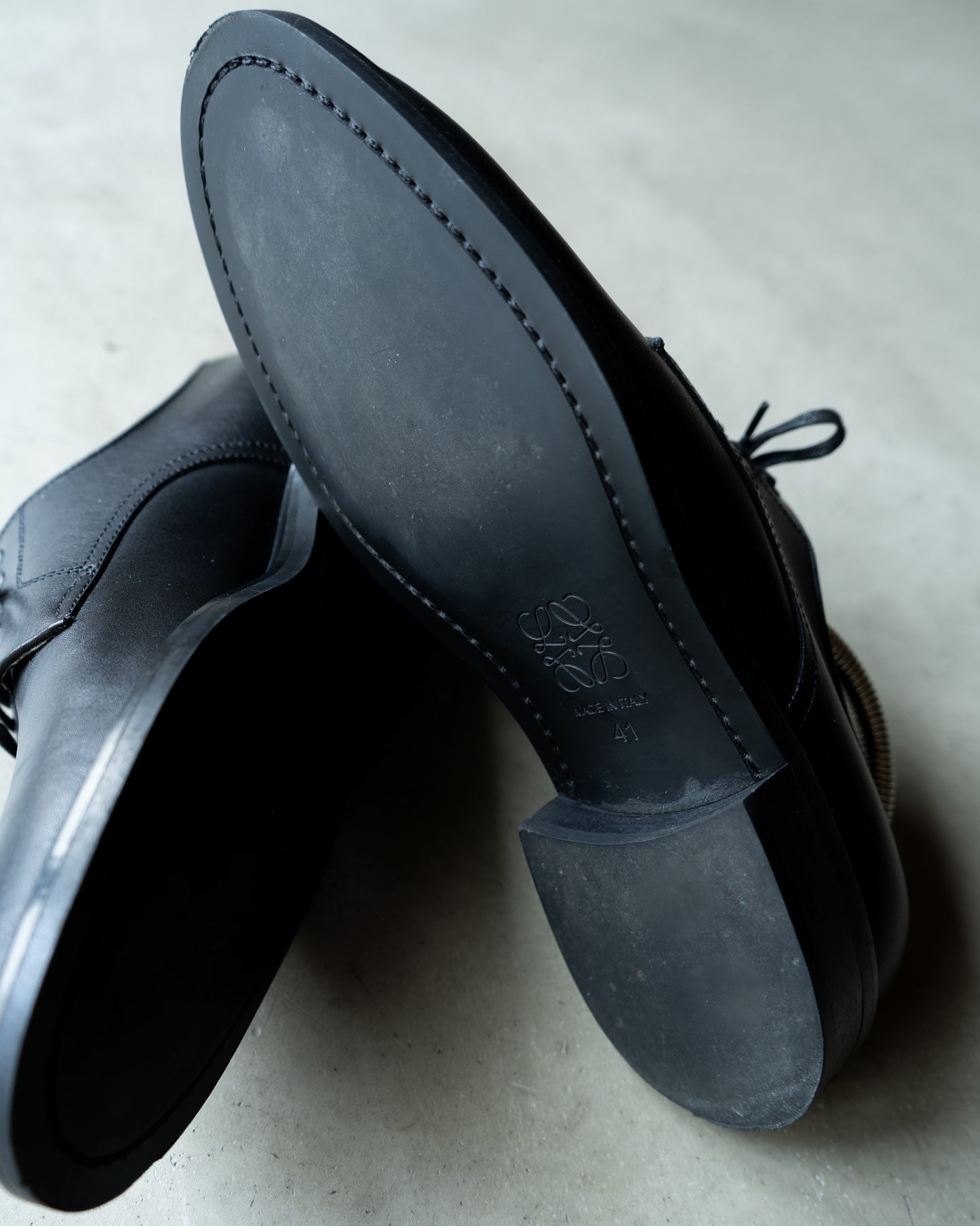 LOEWE plane toe leather dress shoes "made in italy"