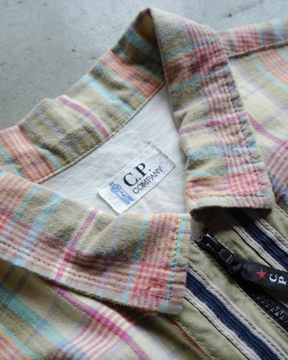 C.P. Company Multi Color Check Zip up Over shirt