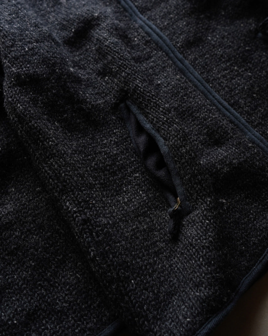 Laundromat wool knit zip-up jacket