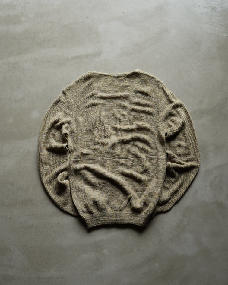 80s ROSTROMA Acryl silk nep design cardigan