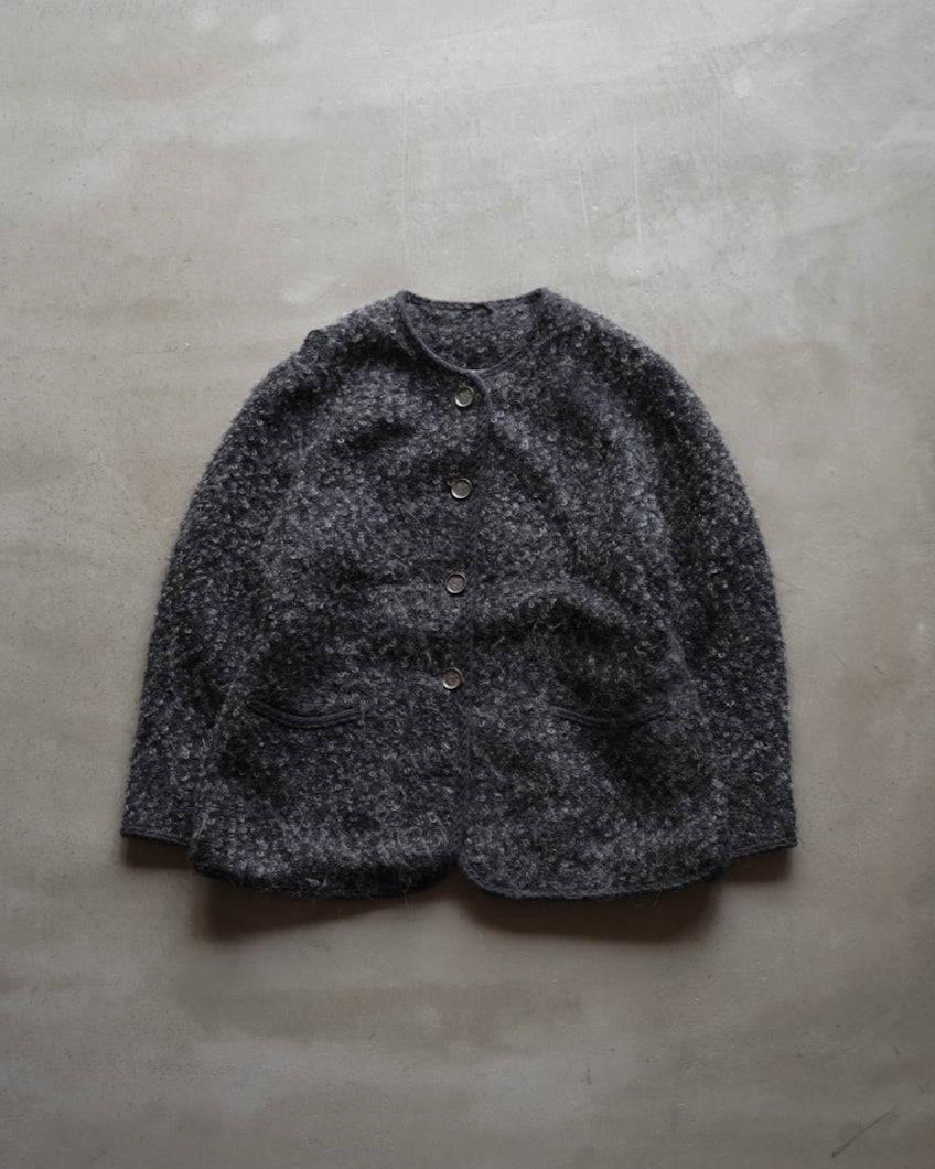 alpaca blend material metal buttons design cardigan