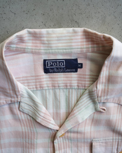 90's Ralph Lauren open collar check design shirt