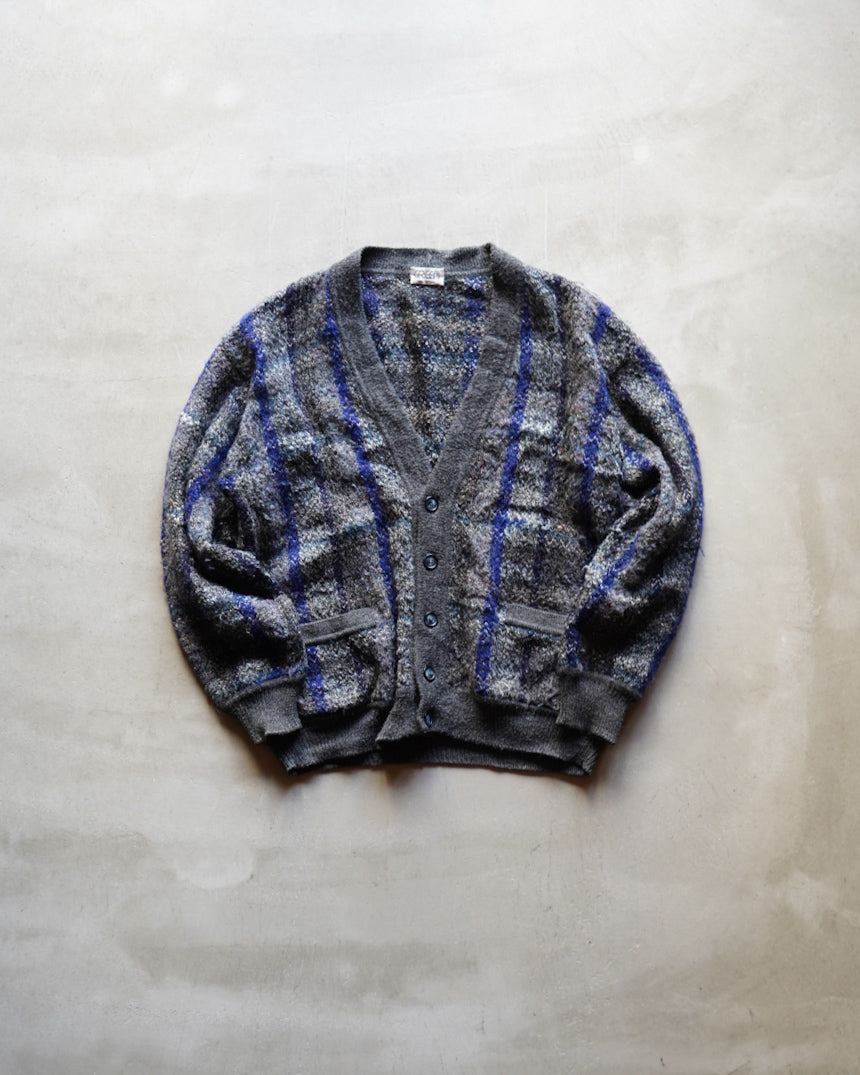 green wool acryl check cardigan made in italy