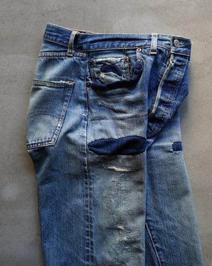 60's Levi's 501 "Big E" good repaired denim pants