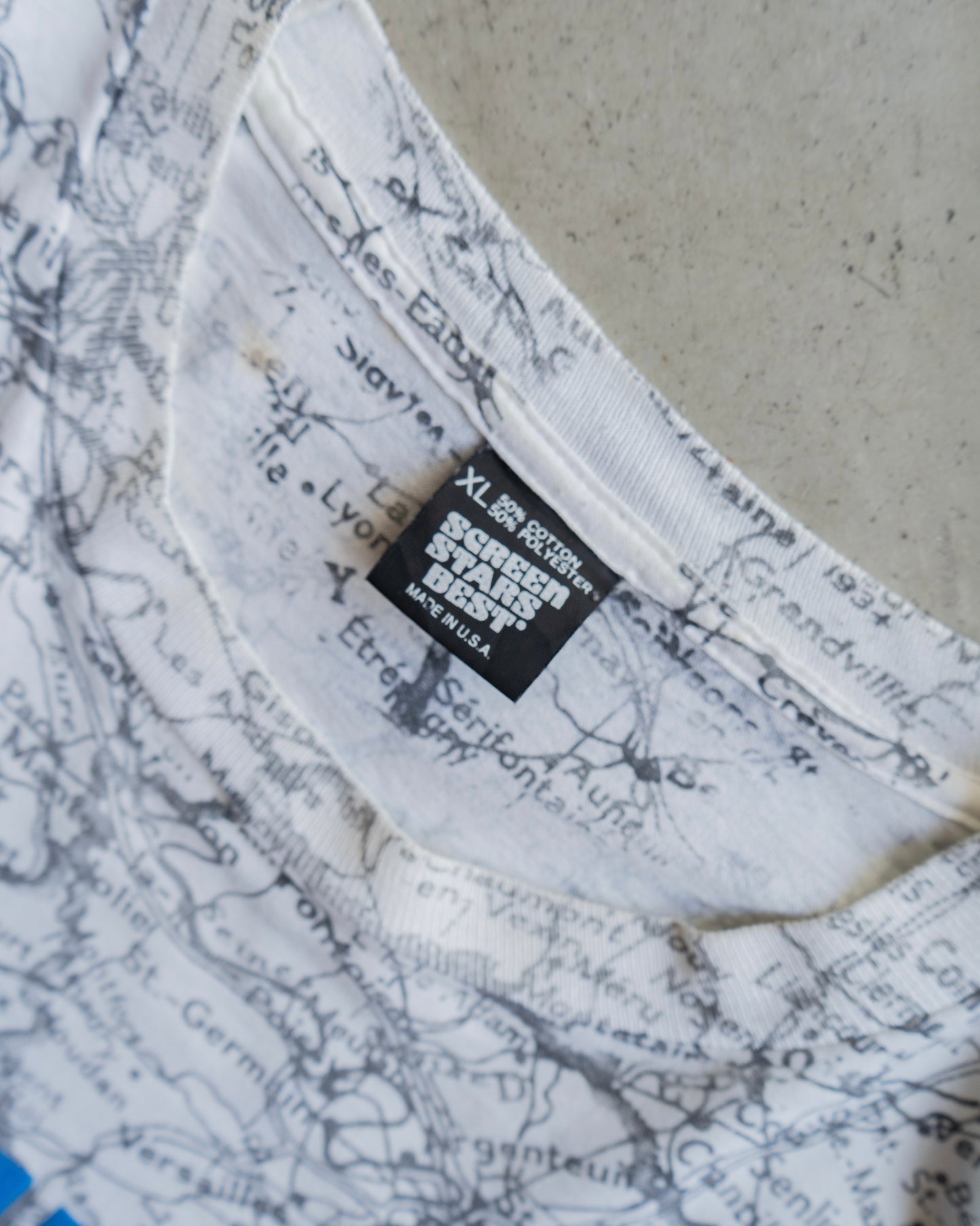 90's all print map design ''France" tee