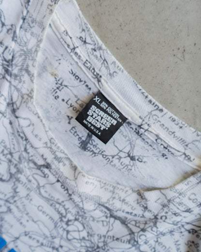 90's all print map design ''France" tee