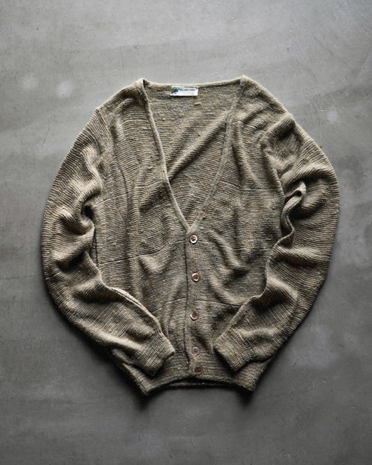 80s ROSTROMA Acryl silk nep design cardigan