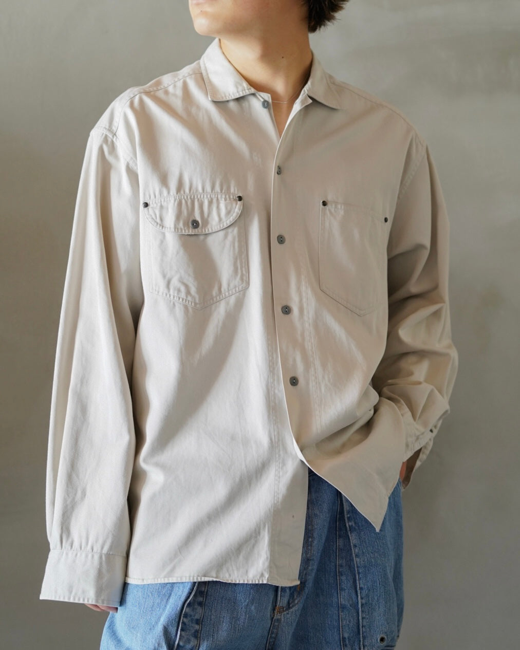 00's "OLD GAP" Off White Over Shirt
