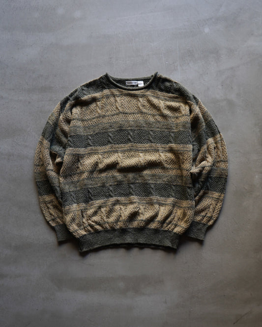 90s Claiborne all-over pattern cotton knit  sweater