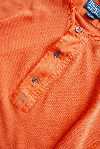 "Ralph Lauren" Orange Henley neck Shirt