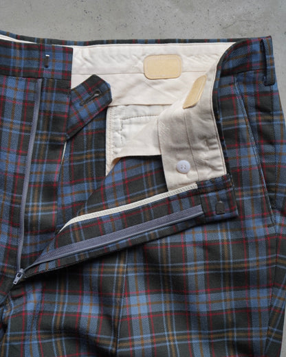 DAKS Plaid Check Pattern Wool Slacks