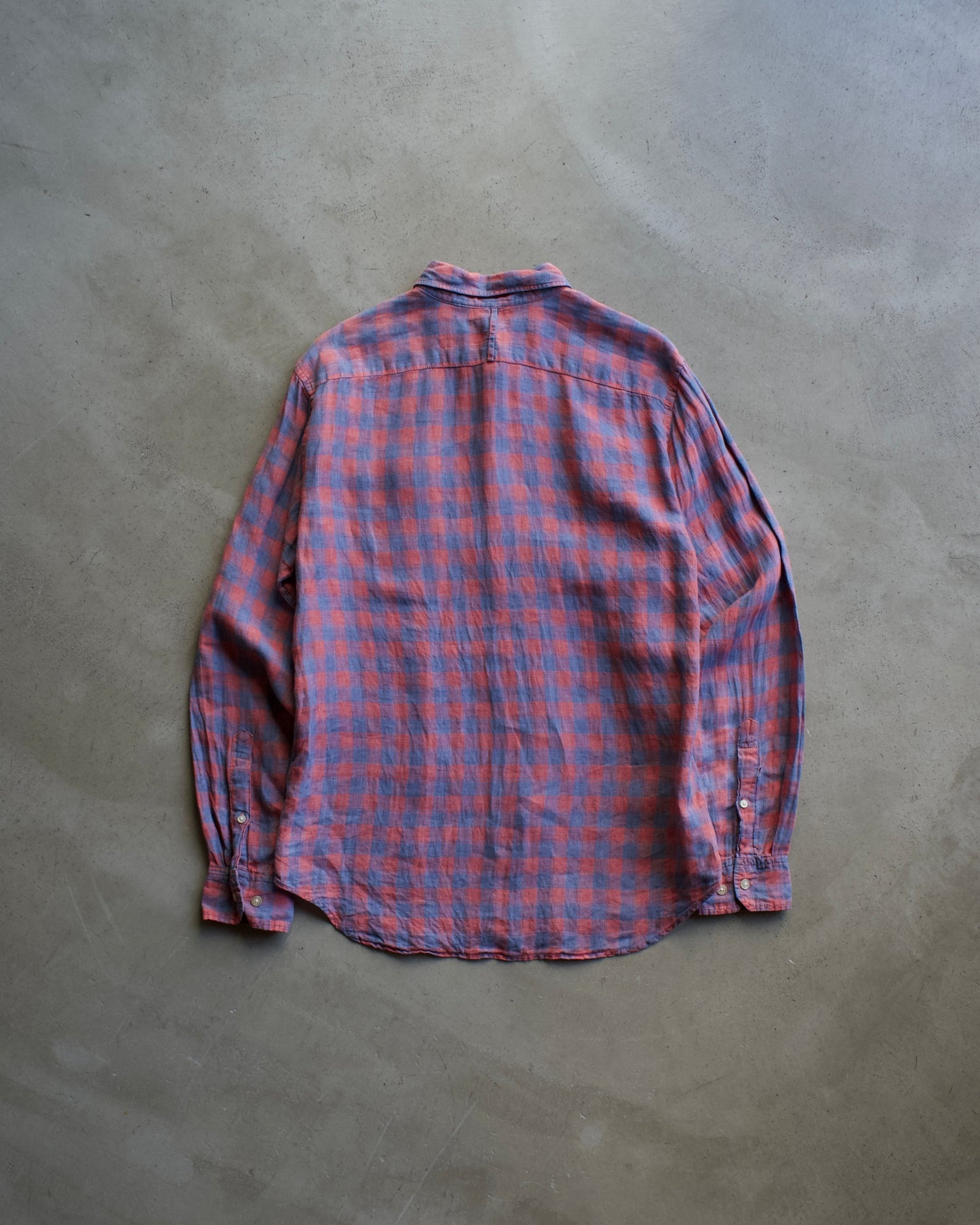 BANANA REPUBLIC piaid check design linen shirt