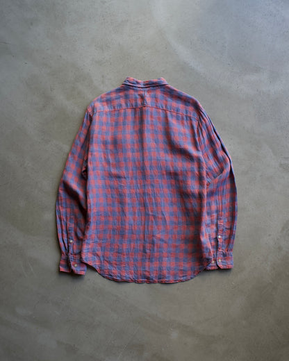 BANANA REPUBLIC piaid check design linen shirt