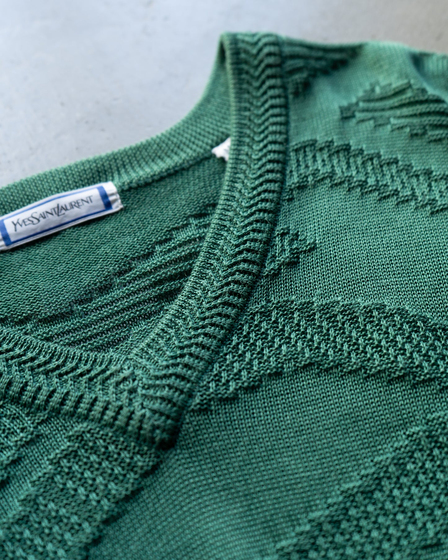 Yves Saint Laurent Linen Acrylic V neck knit