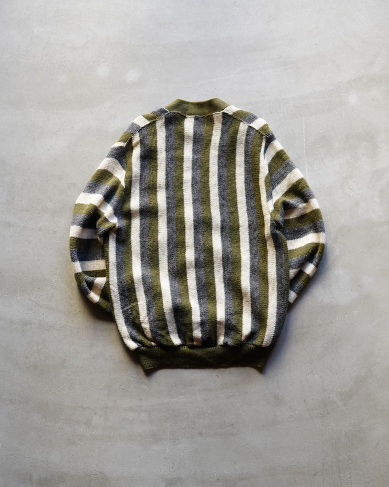 60s Puritan Sportswear wool stripe pattern Cardigan