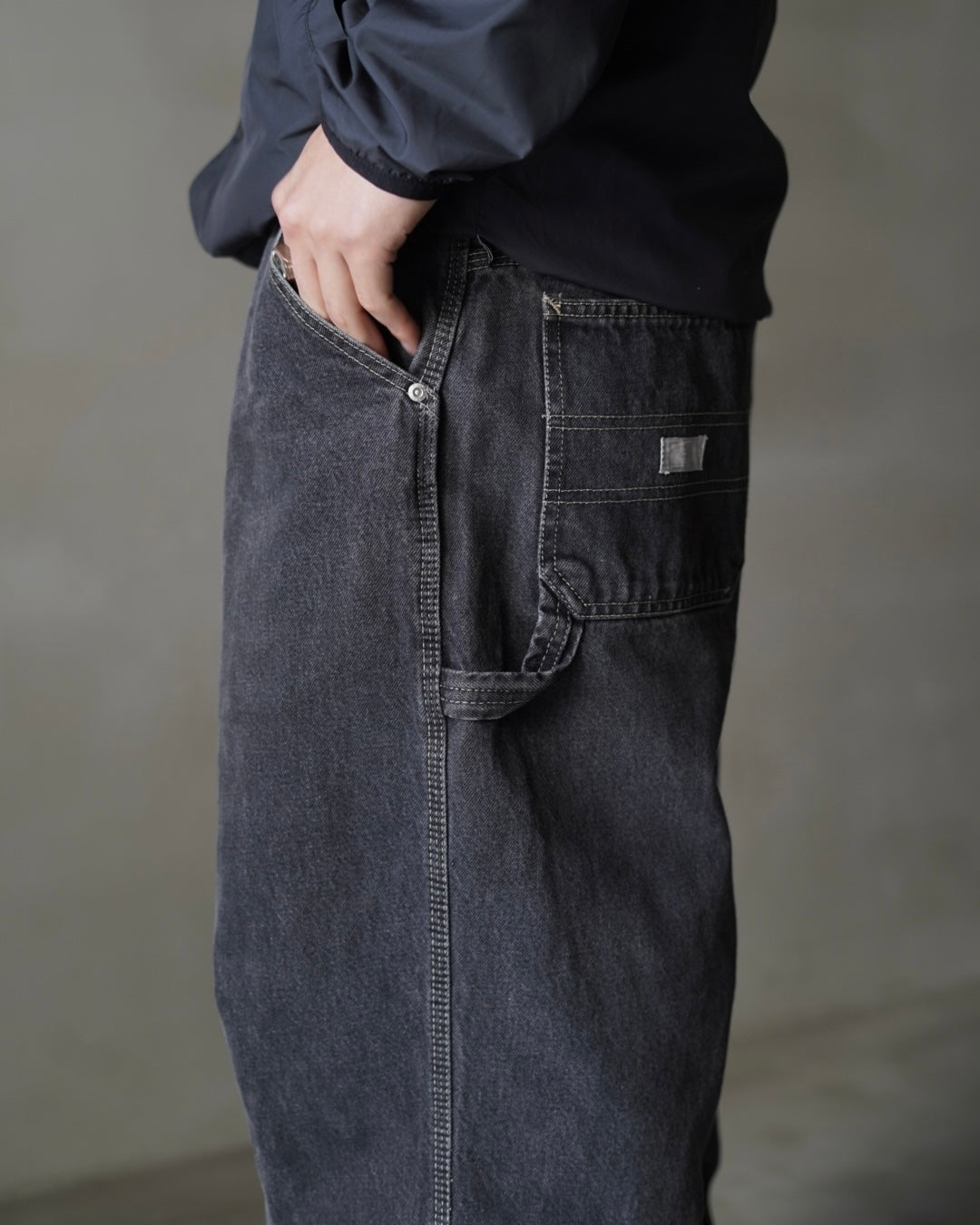 90s “MISSION BLUES”Painter Black Denim Pants