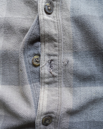 90s check duble flap Pockets flannel shirt