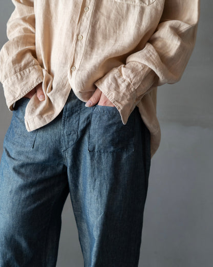 CIMARRON Indigo dyed linen easy pants