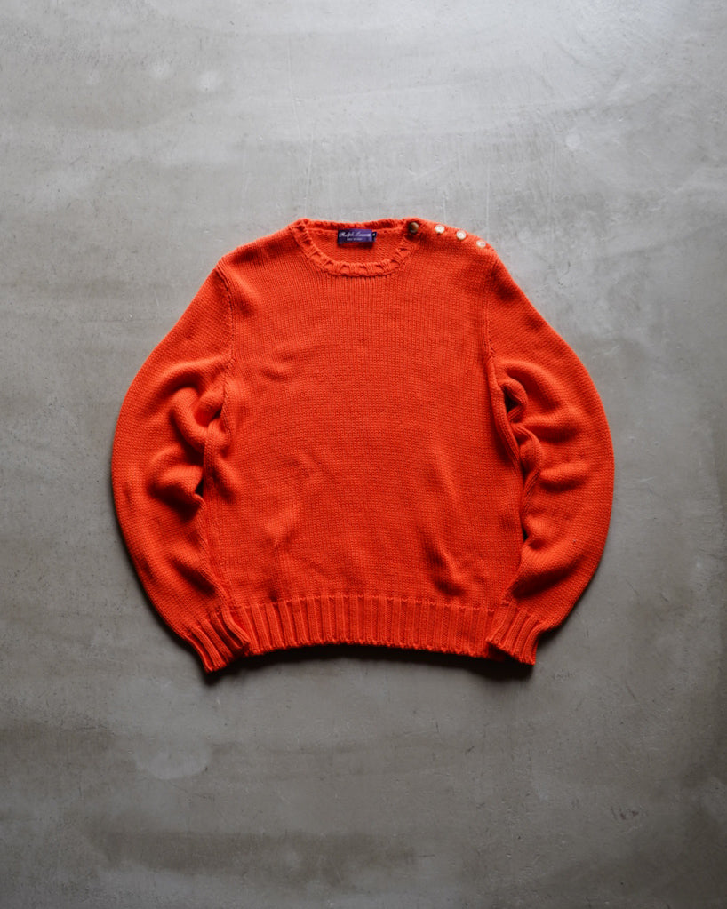 Ralph Lauren Purple Label cotton clue neck knit sweater