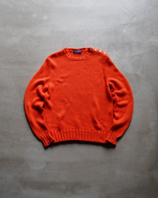 Ralph Lauren Purple Label cotton clue neck knit sweater
