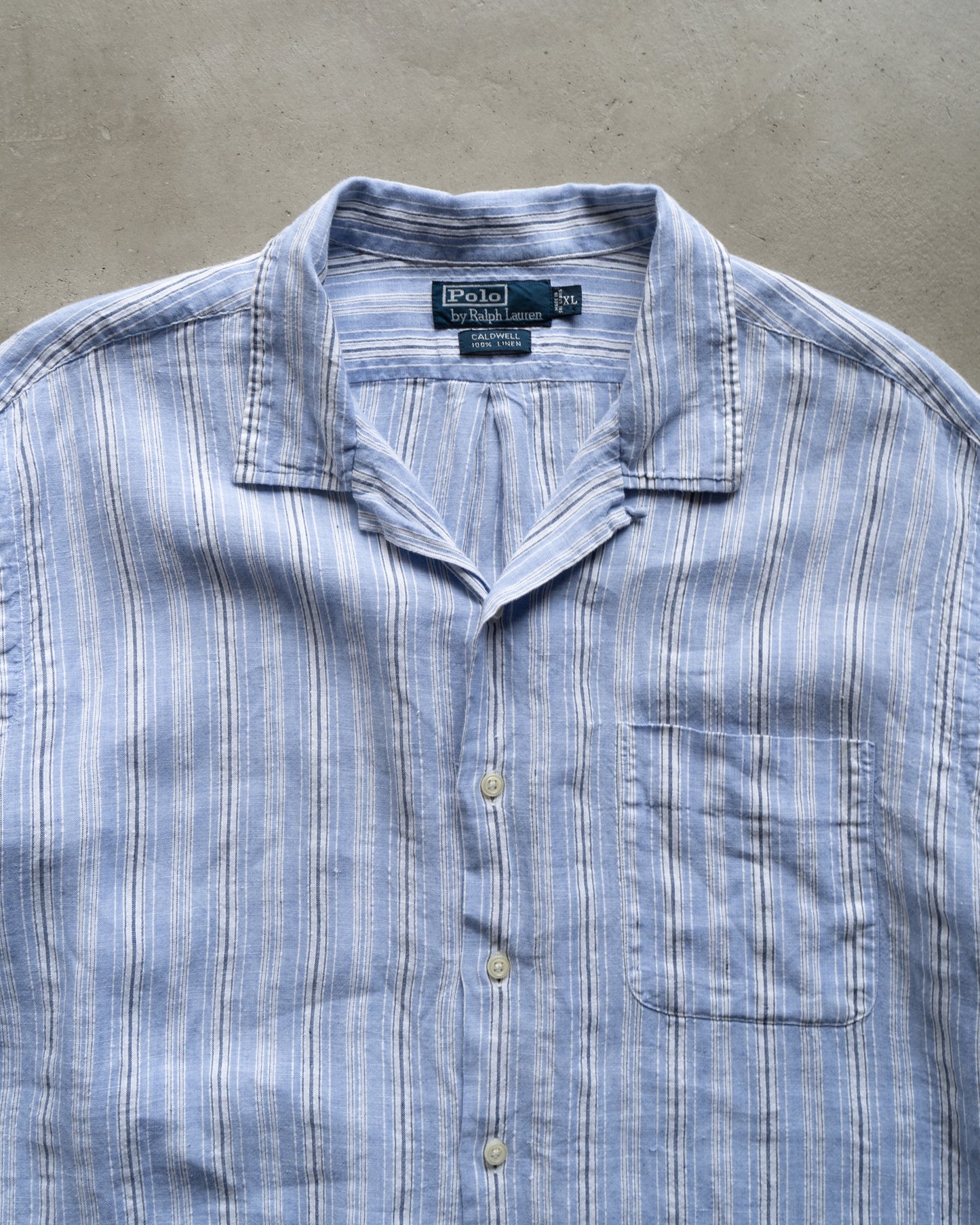 Ralph Lauren "Caldwell" linen open collar shirts