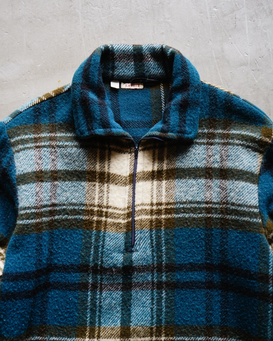 YAVITZ Half-zip pullover flannel shirt jacket