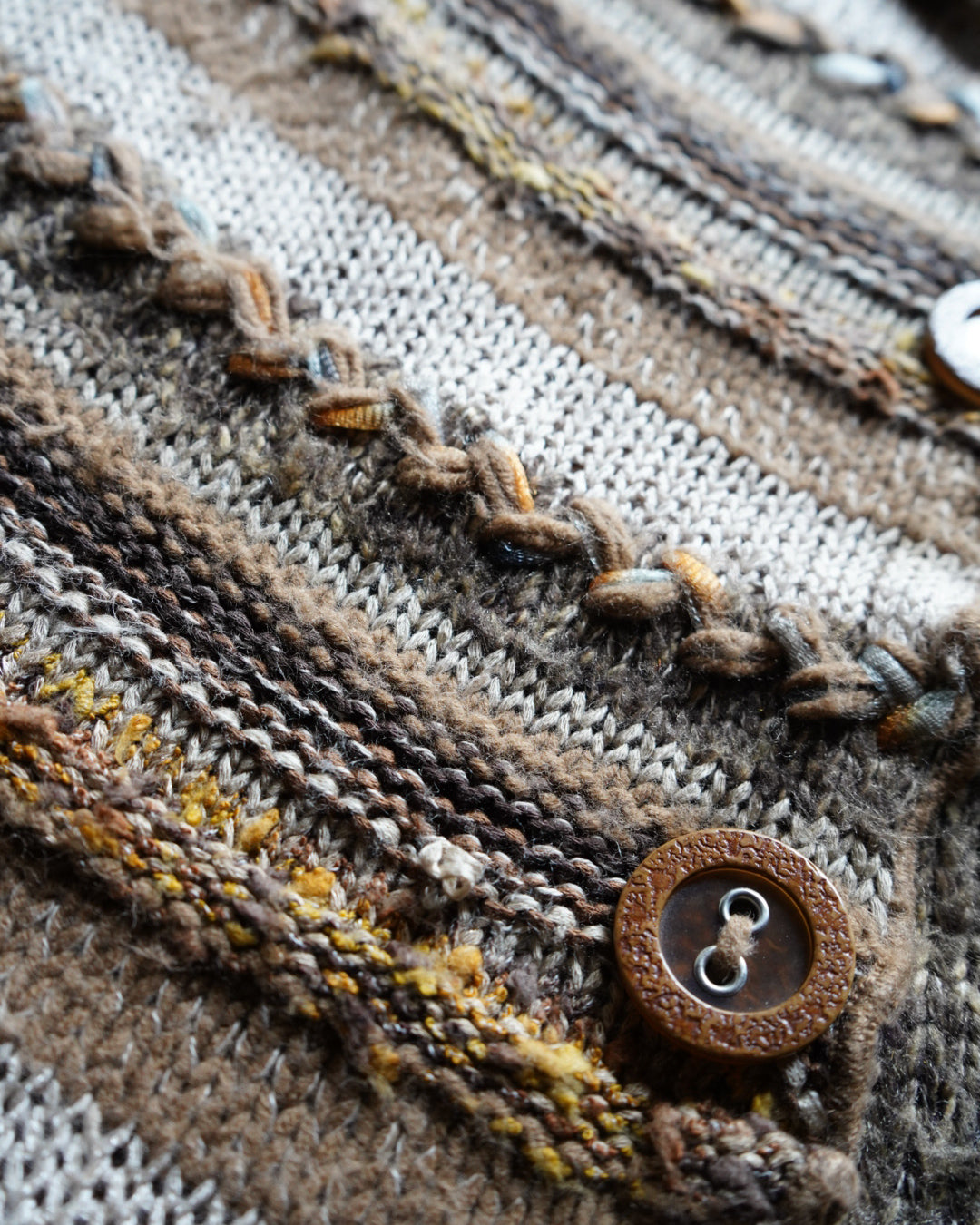 "ladies" Multi Pattern Knit Cardigan