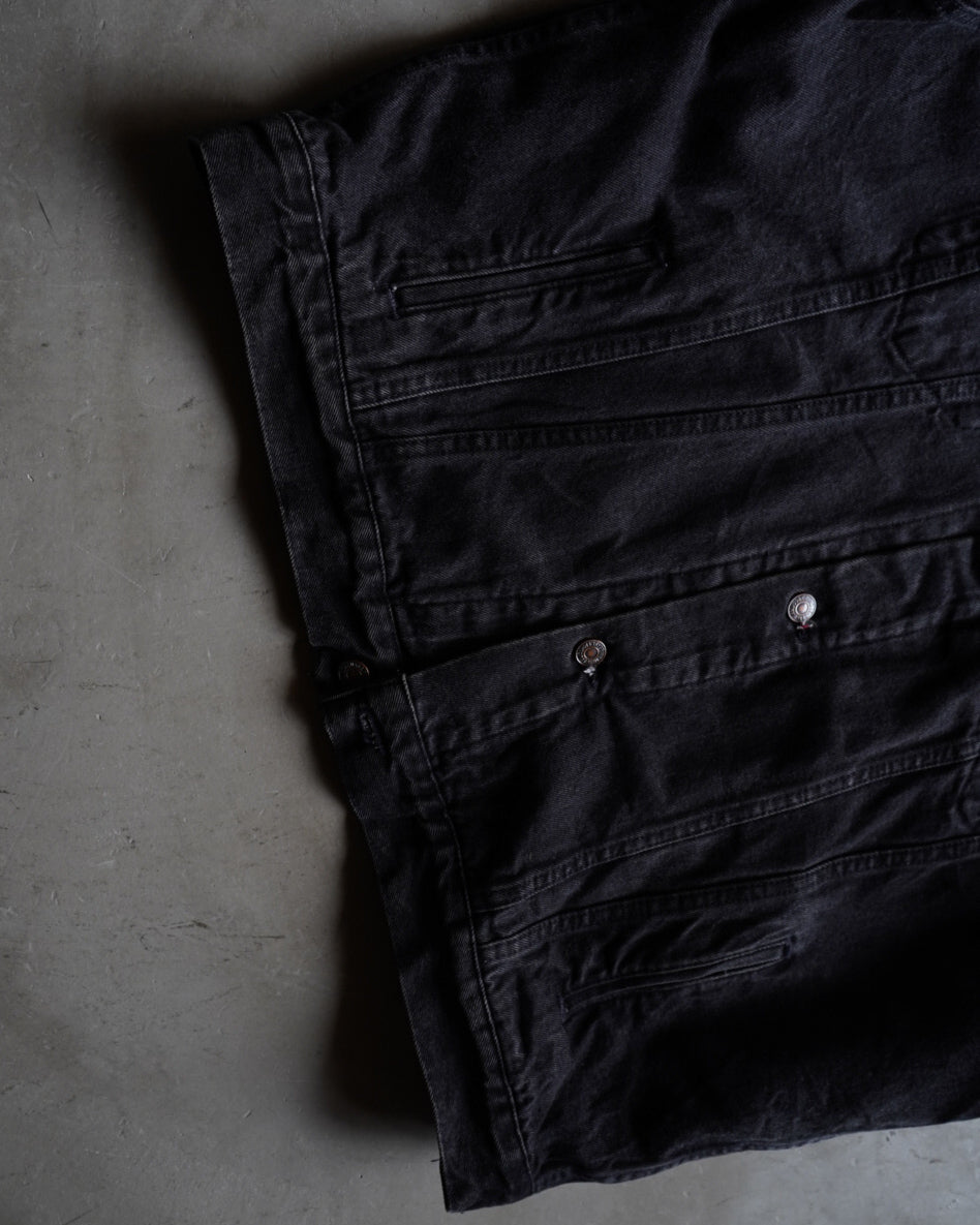 90s Levi's 70699 check lining Black denim jacket made in U.S.A