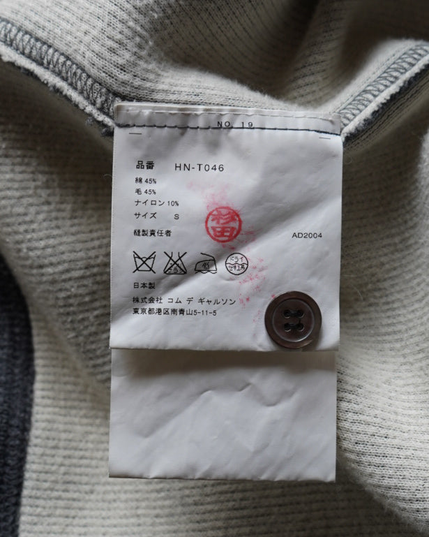 COMME des GARCONS HOMME heather charcoal gray knit cardigan