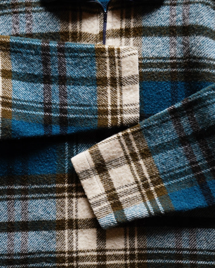 YAVITZ Half-zip pullover flannel shirt jacket