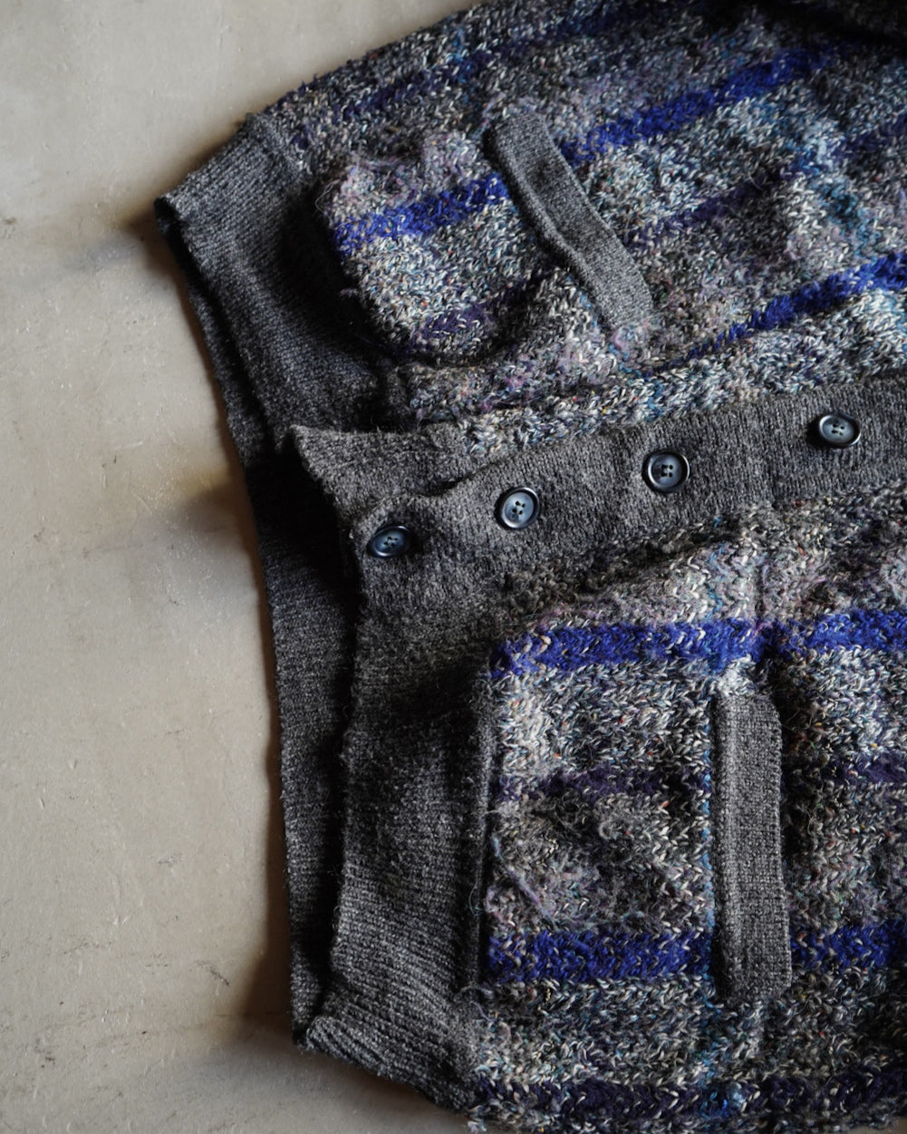 green wool acryl check cardigan made in italy