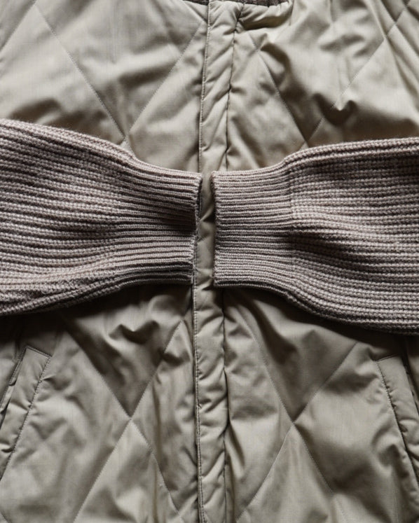 SPORTS MAN quilting switching knit rib zip jacket