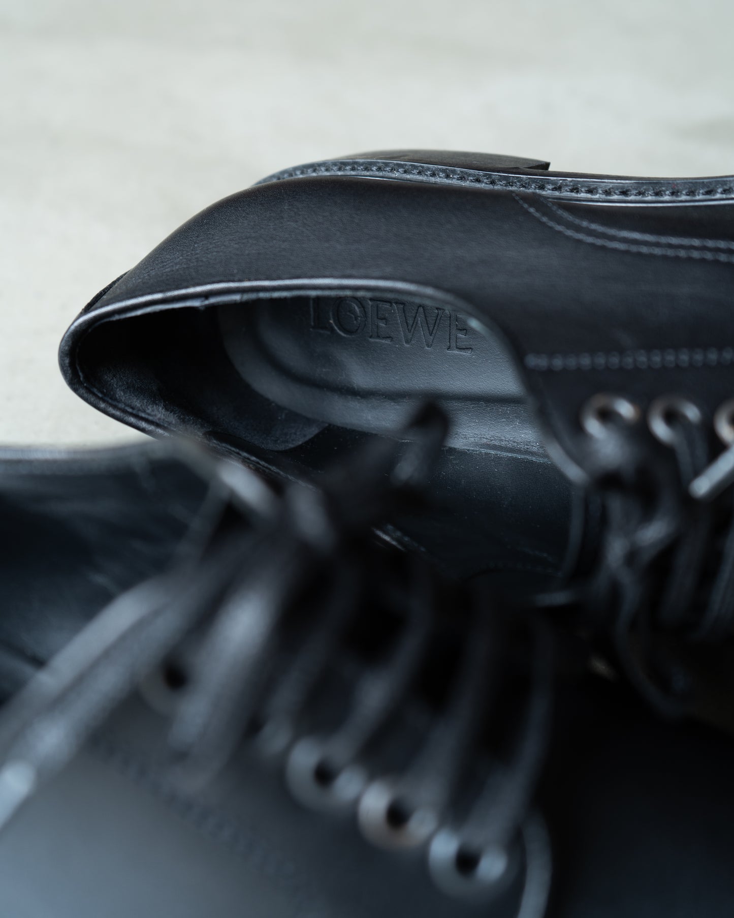 LOEWE plane toe leather dress shoes "made in italy"